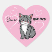 You're Purr-fect Animated Cat and Hearts Pink ハートシール (正面)