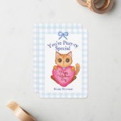 You're Purr-ty Special Kitty Cat Valentine's Day ノートカード (正面/裏面インサイチュ)