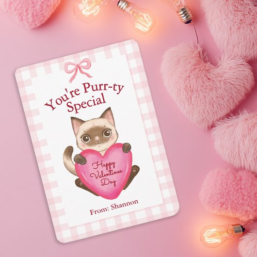 You're Purr-ty Special Kitty Cat Valentine's Day ノートカード