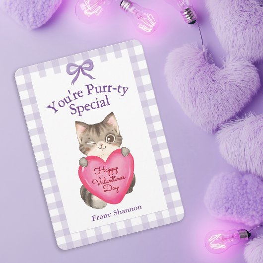 You're Purr-ty Special Kitty Cat Valentine's Day ノートカード
