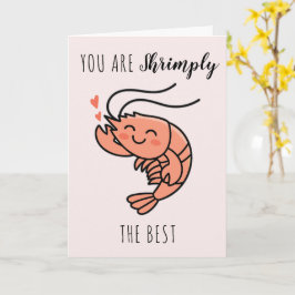 You're Shrimply The Best Cute Kids Valentine's Day カード