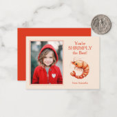 You're SHRIMPLY the Best Kids Valentine's ノートカード (正面/裏面インサイチュ)