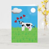 You're Simply MOO-velous Folded Greeting Card カード (黄色い花)
