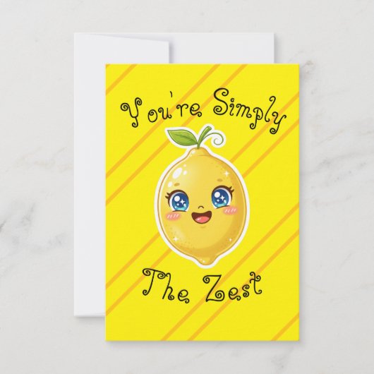 You're Simply The Zest Food Pun Thank You Card サンキューカード (正面)