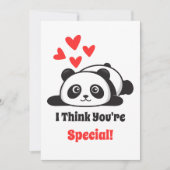 You're Special Cute Panda red hearts Printable  シーズンカード (正面)