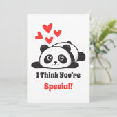 You're Special Cute Panda red hearts Printable  シーズンカード (スタンド正面)