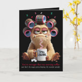 You're stronger than my Morning Coffee, Funny  カード (黄色い花)