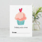 You're sweet pink cupcake Valentine Printable シーズンカード (スタンド正面)