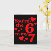 You're The 6 To My 7 Funny Valentines Day Couples カード (黄色い花)