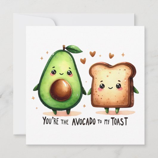 You're the Avocado to My Toast – Whimsical Love  カード (正面)