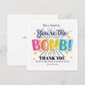 You're the Bomb Teacher Thank You Card | Funny  シーズンカード (正面/裏面)