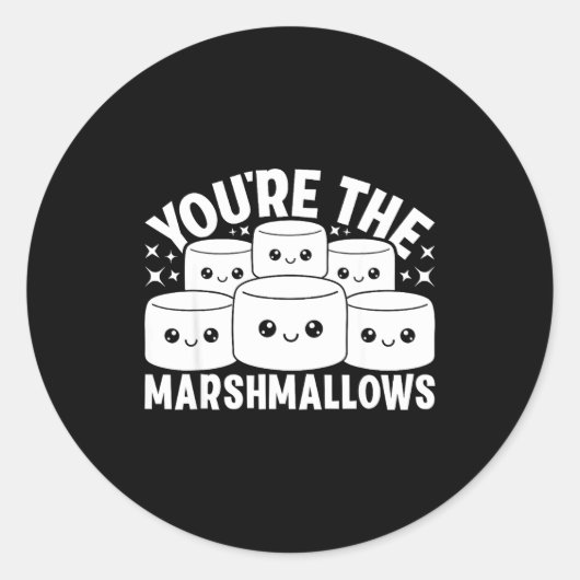 You're The Marshmallows To My Hot Cocoa Valentine' ラウンドシール (正面)