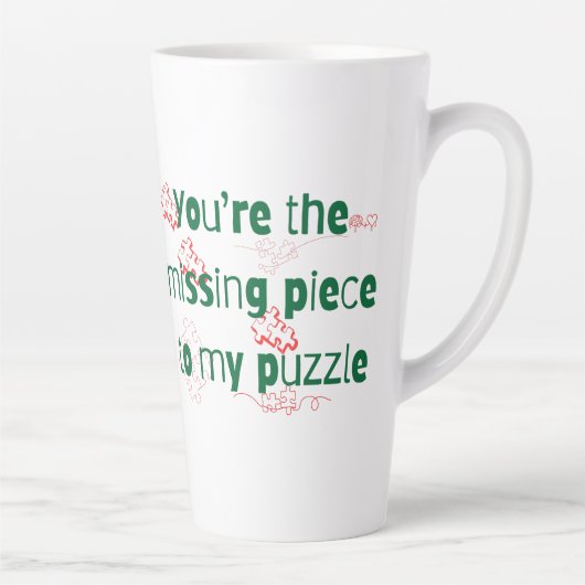 You're the missing piece to my puzzle Couple Quote カフェラテマグ (右)