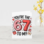 You're The Six To My Seven 67 Funny Valentines Day カード (黄色い花)