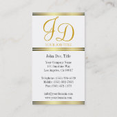 YourJobTitleのエレガントな白か金ゴールドは縞で飾ります 名刺 (裏面)