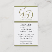 YourJobTitleのエレガントな白か金ゴールドは縞で飾ります 名刺 (裏面)