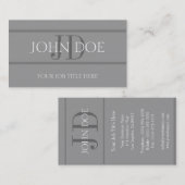 YourJobTitleのストライプなLt Grey 名刺 (正面/裏面)