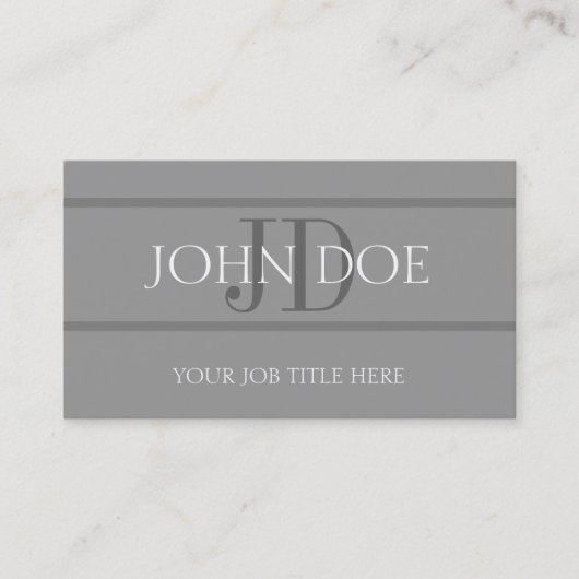 YourJobTitleのストライプなLt Grey 名刺 (正面)