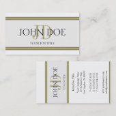 YourJobTitleのホワイトゴールドは縞で飾ります 名刺 (正面/裏面)