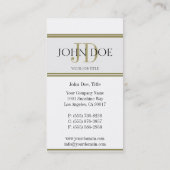 YourJobTitleのホワイトゴールドは縞で飾ります 名刺 (裏面)