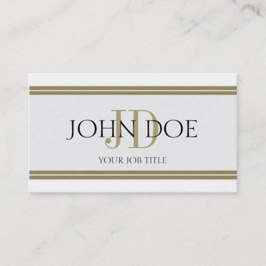YourJobTitleのホワイトゴールドは縞で飾ります 名刺 (正面)
