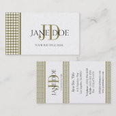 YourJobTitleのモノグラムの点の金ゴールドの紙 名刺 (正面/裏面)