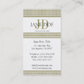 YourJobTitleのモノグラムの点の金ゴールドの紙 名刺 (裏面)