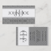 YourJobTitleのモノグラムの青い大理石のクラシックな白 名刺 (正面/裏面)