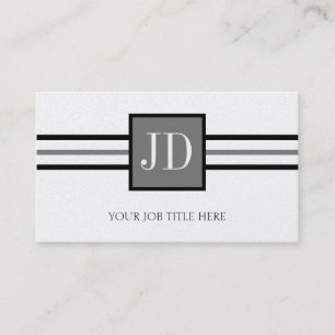 YourJobTitleのモノグラム優れたプラチナ紙 名刺