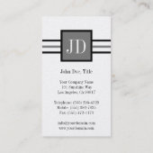 YourJobTitleのモノグラム優れたプラチナ紙 名刺 (裏面)