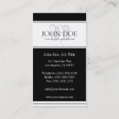 YourJobTitleのローマの銀製のモノグラム 名刺 (裏面)