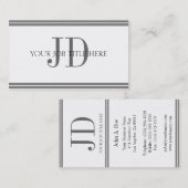YourJobTitleの白いまたは灰色のストライプ 名刺 (正面/裏面)