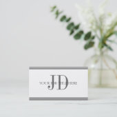 YourJobTitleの白いまたは灰色のストライプ 名刺 (スタンド正面)