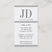 YourJobTitleの白いまたは灰色のストライプ 名刺 (裏面)