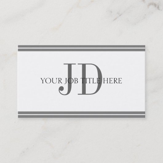 YourJobTitleの白いまたは灰色のストライプ 名刺 (正面)