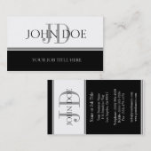 YourJobTitleの白ストライプ色 名刺 (正面/裏面)