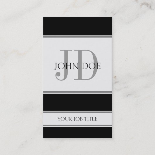 YourJobTitleの縦の黒 名刺 (正面)