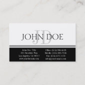 YourJobTitleの銀のストライプW/W Horiz 名刺 (裏面)