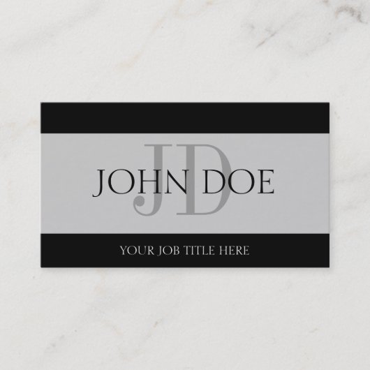YourJobTitleの銀製の旗 名刺 (正面)