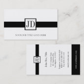 YourJobTitleの黒いリボンの吊り下げ式のマッチレターヘッド 名刺 (正面/裏面)