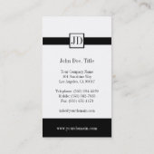 YourJobTitleの黒いリボンの吊り下げ式のマッチレターヘッド 名刺 (裏面)