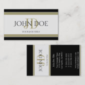 YourJobTitleの黒い金ゴールドは縞で飾ります 名刺 (正面/裏面)