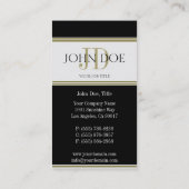 YourJobTitleの黒い金ゴールドは縞で飾ります 名刺 (裏面)