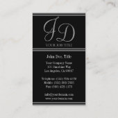 YourJobTitle! エレガントな黒いですか銀製は縞で飾ります 名刺 (裏面)