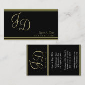 YourJobTitle! ファンシーな黒か金ゴールドは縞で飾ります 名刺 (正面/裏面)