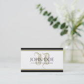 YourJobTitle! ローマの金ゴールドのモノグラム 名刺 (スタンド正面)