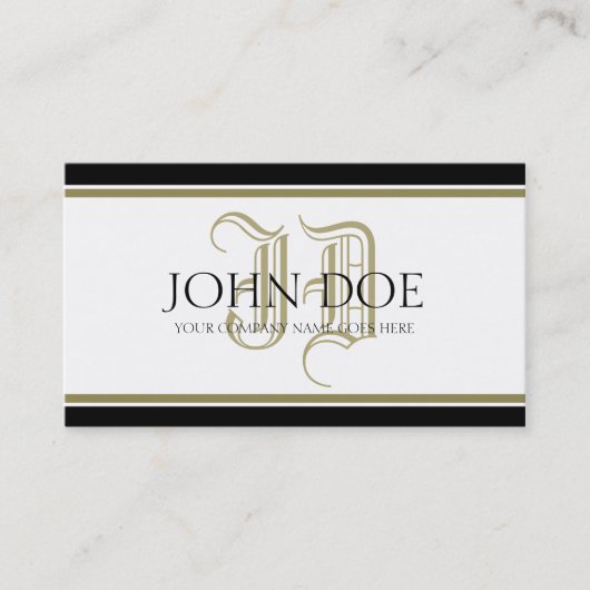 YourJobTitle! ローマの金ゴールドのモノグラム 名刺 (正面)