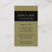 YourJobTitle! 黒くか旧式な金ゴールド 名刺 (裏面)