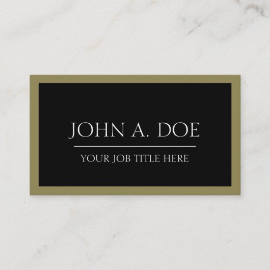 YourJobTitle! 黒くか旧式な金ゴールド 名刺 (正面)