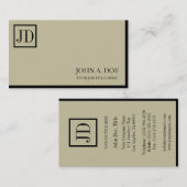 YourJobTitle Squareモノグラムタンブラック 名刺 (正面/裏面)